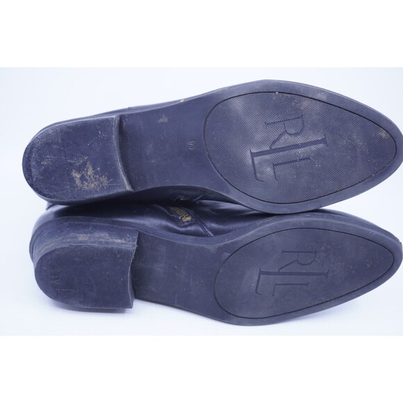 Lauren Ralph Lauren Shaw Leather Studded Ankle Boots Low Heel Business Size 9B - Picture 7 of 7